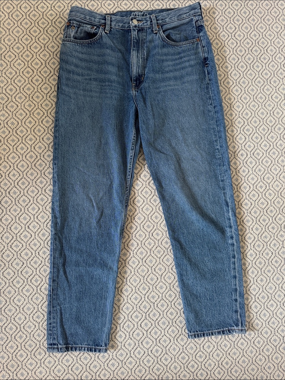 Etica Finn Slim Straight Denim Jeans in Mid Blue